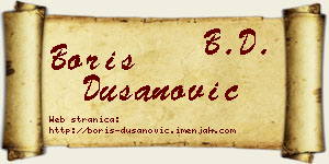 Boris Dušanović vizit kartica